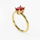 10K Yellow Gold Ring with Oval Cubic Zirconia
