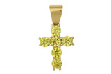 10K Yellow Gold Cross Pendant with White Cubic Zirconia