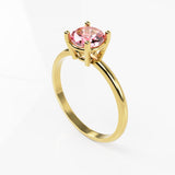 10K Yellow Gold Solitaire Ring with Round Cubic Zirconia