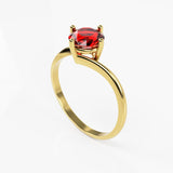 10K Yellow Gold Ring Balance with Round Cubic Zirconia