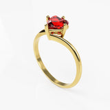10K Yellow Gold Ring Balance with Heart Cubic Zirconia