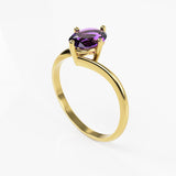 10K Yellow Gold Ring Balance with Oval Cubic Zirconia